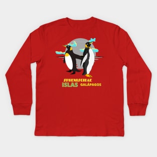 ISLAS GALAPAGOS PENQUINS Kids Long Sleeve T-Shirt